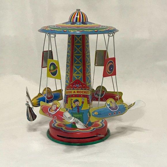 Schylling Toys Schylling Rocket Ride Carousel Tin Toy Poshmark
